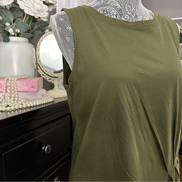 Stitchdrop Army Uniform Green Cotton Midi Dress | Size M - Picture 3 of 11